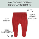 3-Pack Organic Cotton Footed Pants